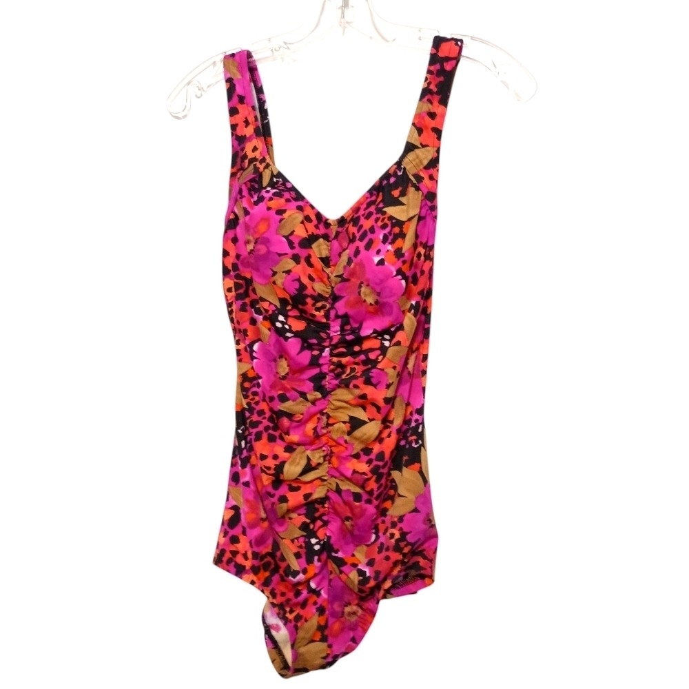 Rose Marie Reid - Floral One-Piece Swimsuit - Size 12